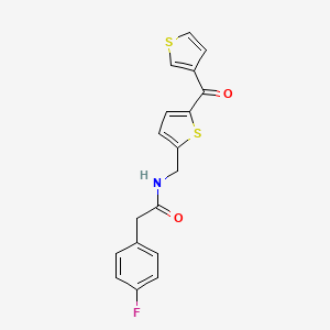 2-(4-fluorophenyl)-N-((5-(thiophene-3-carbonyl)thiophen-2-yl)methyl)acetamide