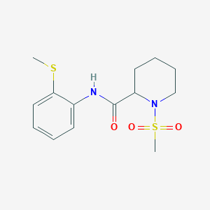 molecular formula C14H20N2O3S2 B2550597 1-(methylsulfonyl)-N-(2-(methylthio)phenyl)piperidine-2-carboxamide CAS No. 1214850-10-8