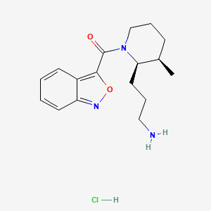 molecular formula C17H24ClN3O2 B2550599 [(2R,3R)-2-(3-Aminopropyl)-3-methylpiperidin-1-yl]-(2,1-benzoxazol-3-yl)methanone;hydrochloride CAS No. 2418594-95-1