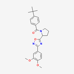 molecular formula C25H29N3O4 B2550602 5-[1-(4-Tert-butylbenzoyl)pyrrolidin-2-yl]-3-(3,4-dimethoxyphenyl)-1,2,4-oxadiazole CAS No. 1798660-68-0