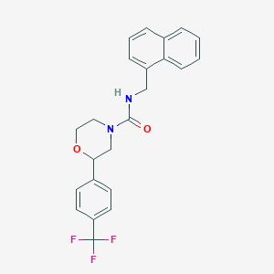 molecular formula C23H21F3N2O2 B2550603 N-(萘-1-基甲基)-2-(4-(三氟甲基)苯基)吗啉-4-甲酰胺 CAS No. 1351622-41-7