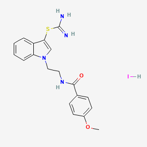 1-(2-(4-methoxybenzamido)ethyl)-1H-indol-3-yl carbamimidothioate hydroiodide