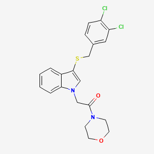 molecular formula C21H20Cl2N2O2S B2550609 1-morpholinoéthanone, 2-(3-((3,4-dichlorobenzyl)thio)-1H-indol-1-yl)- CAS No. 921078-94-6