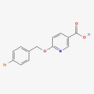 molecular formula C13H10BrNO3 B2550615 6-[(4-溴苯基)甲氧基]吡啶-3-羧酸 CAS No. 1532920-85-6