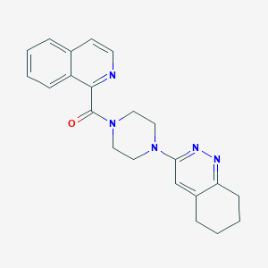 molecular formula C22H23N5O B2550635 Isoquinolin-1-yl(4-(5,6,7,8-tetrahydrocinnolin-3-yl)piperazin-1-yl)methanone CAS No. 1904307-12-5