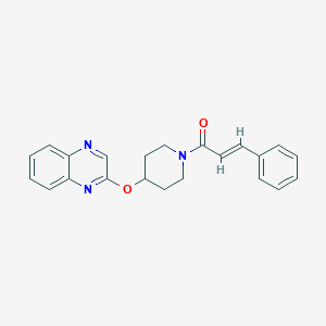 molecular formula C22H21N3O2 B2550643 (E)-3-phenyl-1-(4-(quinoxalin-2-yloxy)piperidin-1-yl)prop-2-en-1-one CAS No. 1706517-15-8