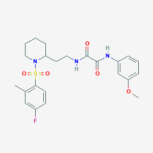 N1-(2-(1-((4-fluoro-2-methylphenyl)sulfonyl)piperidin-2-yl)ethyl)-N2-(3-methoxyphenyl)oxalamide