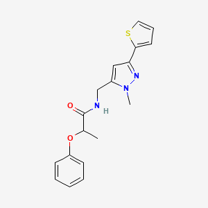 N-{[1-methyl-3-(thiophen-2-yl)-1H-pyrazol-5-yl]methyl}-2-phenoxypropanamide