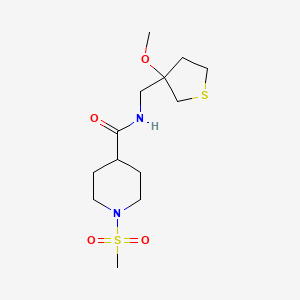 molecular formula C13H24N2O4S2 B2550651 N-((3-methoxytetrahydrothiophen-3-yl)methyl)-1-(methylsulfonyl)piperidine-4-carboxamide CAS No. 1448066-51-0