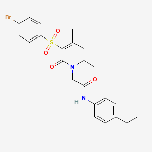 molecular formula C24H25BrN2O4S B2550654 2-(3-((4-bromophenyl)sulfonyl)-4,6-dimethyl-2-oxopyridin-1(2H)-yl)-N-(4-isopropylphenyl)acetamide CAS No. 1189697-82-2