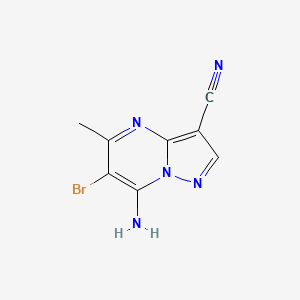 molecular formula C8H6BrN5 B2550661 7-Amino-6-bromo-5-methylpyrazolo[1,5-a]pyrimidine-3-carbonitrile CAS No. 2503202-59-1