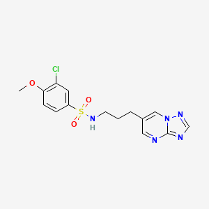 molecular formula C15H16ClN5O3S B2550672 N-(3-([1,2,4]triazolo[1,5-a]pyrimidin-6-yl)propyl)-3-chloro-4-methoxybenzenesulfonamide CAS No. 2034318-26-6