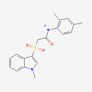 molecular formula C19H20N2O3S B2550684 N-(2,4-二甲苯基)-2-((1-甲基-1H-吲哚-3-基)磺酰基)乙酰胺 CAS No. 686743-51-1