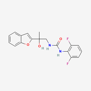 molecular formula C18H16F2N2O3 B2550685 1-(2-(Benzofuran-2-yl)-2-hydroxypropyl)-3-(2,6-difluorophenyl)urea CAS No. 1903241-29-1