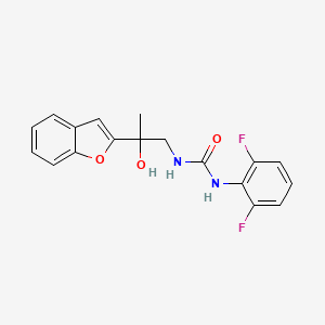 molecular formula C18H16F2N2O3 B2550685 1-(2-(ベンゾフラン-2-イル)-2-ヒドロキシプロピル)-3-(2,6-ジフルオロフェニル)尿素 CAS No. 1903241-29-1