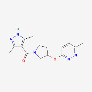 molecular formula C15H19N5O2 B2550689 (3,5-diméthyl-1H-pyrazol-4-yl)(3-((6-méthylpyridazin-3-yl)oxy)pyrrolidin-1-yl)méthanone CAS No. 2034201-30-2