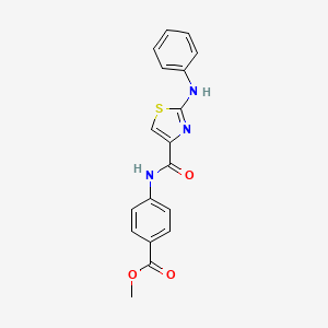 molecular formula C18H15N3O3S B2550690 Methyl 4-(2-(phenylamino)thiazole-4-carboxamido)benzoate CAS No. 1105219-09-7