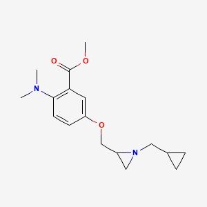 molecular formula C17H24N2O3 B2550691 Methyl 5-[[1-(cyclopropylmethyl)aziridin-2-yl]methoxy]-2-(dimethylamino)benzoate CAS No. 2418732-53-1