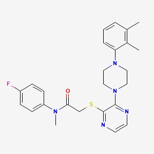 molecular formula C25H28FN5OS B2550704 2-((3-(4-(2,3-二甲苯基)哌嗪-1-基)吡嗪-2-基)硫代)-N-(4-氟苯基)-N-甲基乙酰胺 CAS No. 1031954-68-3