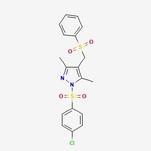 {1-[(4-chlorophenyl)sulfonyl]-3,5-dimethyl-1H-pyrazol-4-yl}methyl phenyl sulfone