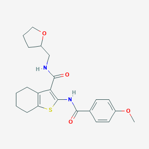 molecular formula C22H26N2O4S B255071 2-(4-methoxybenzamido)-N-[(oxolan-2-yl)methyl]-4,5,6,7-tetrahydro-1-benzothiophene-3-carboxamide 