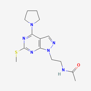 N-(2-(6-(methylthio)-4-(pyrrolidin-1-yl)-1H-pyrazolo[3,4-d]pyrimidin-1-yl)ethyl)acetamide