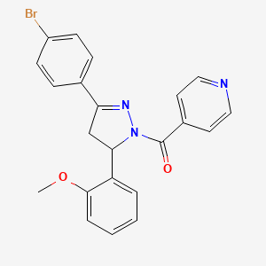 (3-(4-bromophenyl)-5-(2-methoxyphenyl)-4,5-dihydro-1H-pyrazol-1-yl)(pyridin-4-yl)methanone