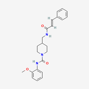molecular formula C23H27N3O3 B2550720 (E)-4-(肉桂酰胺甲基)-N-(2-甲氧基苯基)哌啶-1-甲酰胺 CAS No. 1235683-09-6