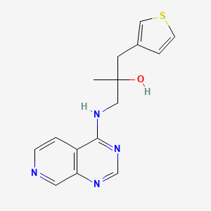 molecular formula C15H16N4OS B2550721 2-Methyl-1-(pyrido[3,4-d]pyrimidin-4-ylamino)-3-thiophen-3-ylpropan-2-ol CAS No. 2380042-89-5