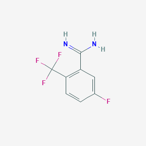 molecular formula C8H6F4N2 B2550727 5-Fluoro-2-(trifluoromethyl)benzenecarboximidamide CAS No. 1378875-08-1