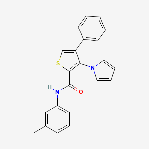 molecular formula C22H18N2OS B2550735 N-(3-methylphenyl)-4-phenyl-3-(1H-pyrrol-1-yl)thiophene-2-carboxamide CAS No. 1291851-45-0