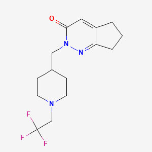 molecular formula C15H20F3N3O B2550736 2-{[1-(2,2,2-三氟乙基)哌啶-4-基]甲基}-2H,3H,5H,6H,7H-环戊[c]哒嗪-3-酮 CAS No. 2097864-38-3