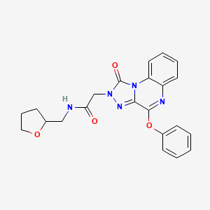 2-(1-oxo-4-phenoxy[1,2,4]triazolo[4,3-a]quinoxalin-2(1H)-yl)-N-(tetrahydrofuran-2-ylmethyl)acetamide