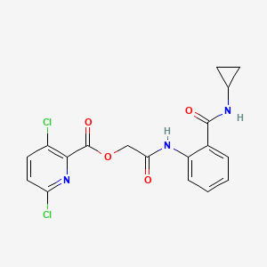 [2-[2-(Cyclopropylcarbamoyl)anilino]-2-oxoethyl] 3,6-dichloropyridine-2-carboxylate