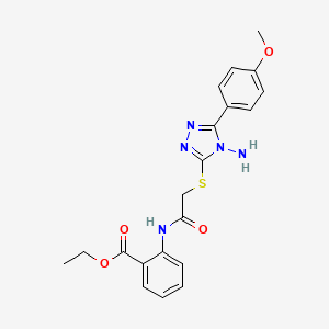 Ethyl 2-[[2-[[4-amino-5-(4-methoxyphenyl)-1,2,4-triazol-3-yl]sulfanyl]acetyl]amino]benzoate
