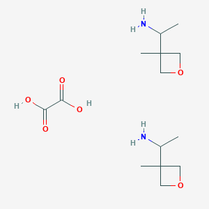 molecular formula C14H28N2O6 B2550759 Bis(1-(3-methyloxetan-3-yl)ethan-1-amine); oxalic acid CAS No. 2102409-45-8