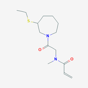 molecular formula C14H24N2O2S B2550767 N-[2-(3-Ethylsulfanylazepan-1-yl)-2-oxoethyl]-N-methylprop-2-enamide CAS No. 2361723-53-5