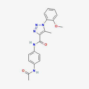 molecular formula C19H19N5O3 B2550768 N-(4-acetamidophenyl)-1-(2-methoxyphenyl)-5-methyltriazole-4-carboxamide CAS No. 890645-55-3