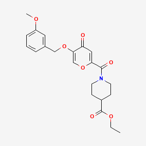 molecular formula C22H25NO7 B2550780 1-(5-((3-甲氧基苄基)氧基)-4-氧代-4H-吡喃-2-羰基)哌啶-4-羧酸乙酯 CAS No. 1021209-66-4