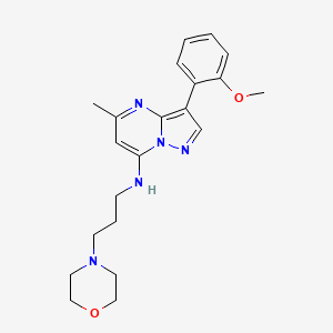molecular formula C21H27N5O2 B2550781 3-(2-甲氧基苯基)-5-甲基-N-(3-吗啉-4-基丙基)吡唑并[1,5-a]嘧啶-7-胺 CAS No. 902031-13-4
