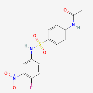 molecular formula C14H12FN3O5S B2550783 N-(4-{[(4-fluoro-3-nitrophenyl)amino]sulfonyl}phenyl)acetamide CAS No. 321531-95-7