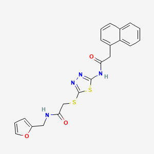molecular formula C21H18N4O3S2 B2550786 N-(furan-2-ylmethyl)-2-((5-(2-(naphthalen-1-yl)acetamido)-1,3,4-thiadiazol-2-yl)thio)acetamide CAS No. 868973-21-1