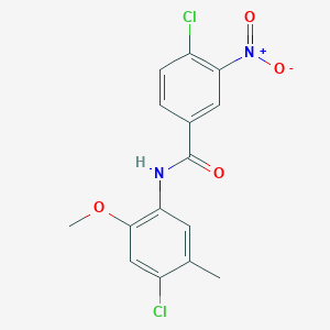 molecular formula C15H12Cl2N2O4 B255079 3-Nitro-4,4'-dichloro-2'-methoxy-5'-methylbenzanilide 