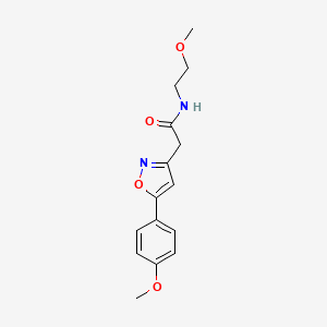 molecular formula C15H18N2O4 B2550803 N-(2-methoxyethyl)-2-(5-(4-methoxyphenyl)isoxazol-3-yl)acetamide CAS No. 953139-72-5