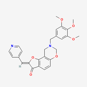 molecular formula C26H24N2O6 B2550804 (Z)-2-(吡啶-4-基亚甲基)-8-(3,4,5-三甲氧基苄基)-8,9-二氢-2H-苯并呋喃[7,6-e][1,3]噁嗪-3(7H)-酮 CAS No. 951948-65-5