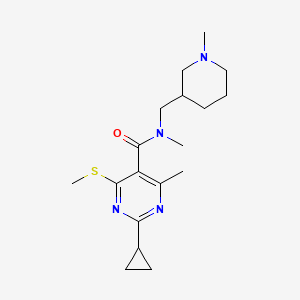 2-cyclopropyl-N,4-dimethyl-N-[(1-methylpiperidin-3-yl)methyl]-6-(methylsulfanyl)pyrimidine-5-carboxamide