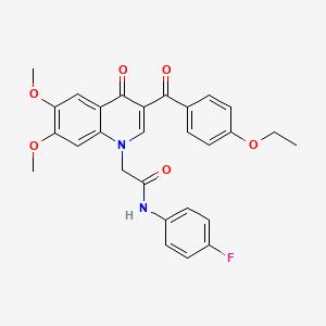 2-[3-(4-ethoxybenzoyl)-6,7-dimethoxy-4-oxoquinolin-1-yl]-N-(4-fluorophenyl)acetamide