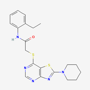 N-(2-ethylphenyl)-2-((2-(piperidin-1-yl)thiazolo[4,5-d]pyrimidin-7-yl)thio)acetamide
