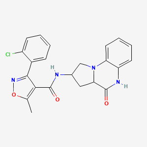 3-(2-chlorophenyl)-5-methyl-N-(4-oxo-1,2,3,3a,4,5-hexahydropyrrolo[1,2-a]quinoxalin-2-yl)isoxazole-4-carboxamide