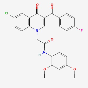 2-(6-chloro-3-(4-fluorobenzoyl)-4-oxoquinolin-1(4H)-yl)-N-(2,4-dimethoxyphenyl)acetamide